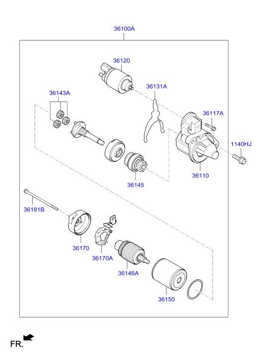 KIA 36100-04700 - Стартер vvparts.bg