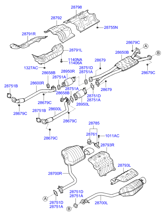 Hyundai 287613M200 - Hanger - exhaust pipe vvparts.bg