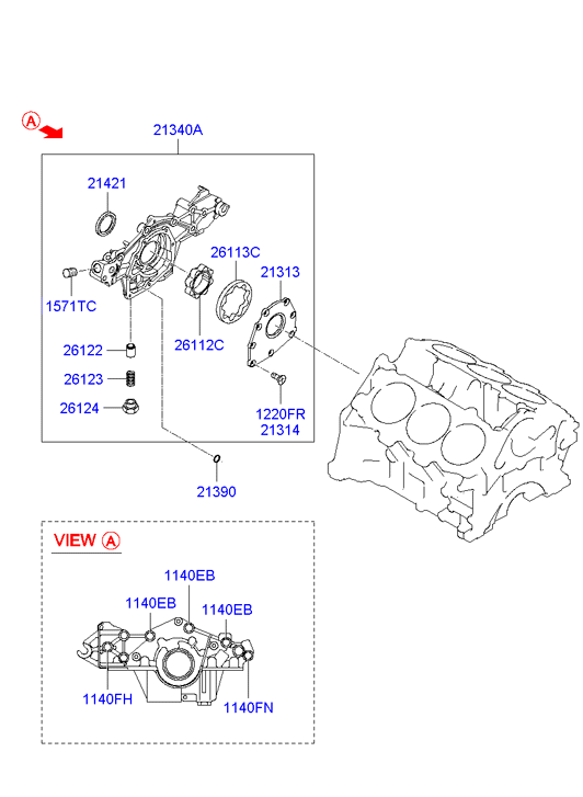 KIA 21421-35500 - Семеринг, колянов вал vvparts.bg