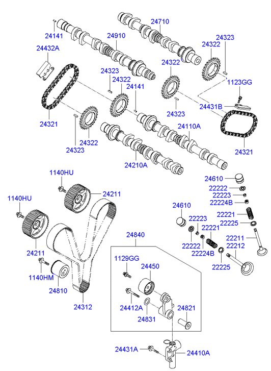 KIA 24450 37100 - Паразитна / водеща ролка, зъбен ремък vvparts.bg