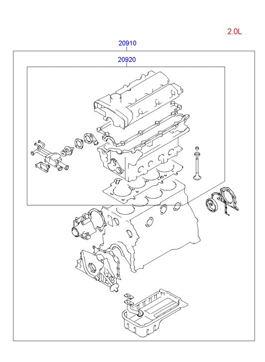 Hyundai 20920-23C30 - Комплект гарнитури, цилиндрова глава vvparts.bg