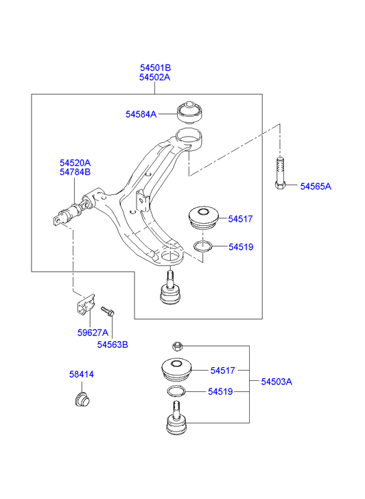 Chrysler 54501-2C002 - Носач, окачване на колелата vvparts.bg