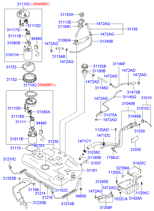 Hyundai 311112D000 - Горивна помпа vvparts.bg