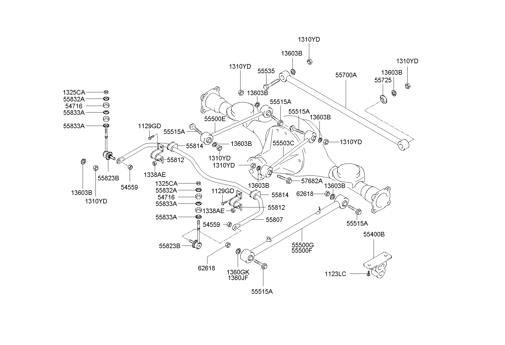 Hyundai 54716-4A000 - Тампон, носач vvparts.bg