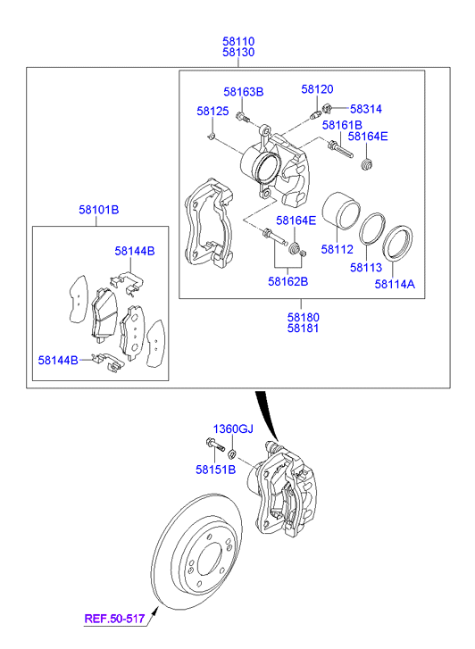 KIA 581012VA20 - Комплект спирачно феродо, дискови спирачки vvparts.bg