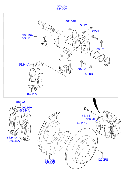 KIA 58302 2VA30 - Комплект спирачно феродо, дискови спирачки vvparts.bg