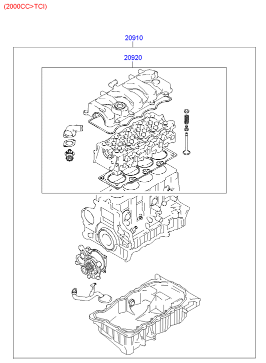 KIA 2092023C20 - Комплект гарнитури, цилиндрова глава vvparts.bg