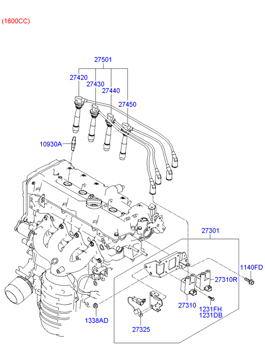 KIA 27501-23B70 - Комплект запалителеи кабели vvparts.bg