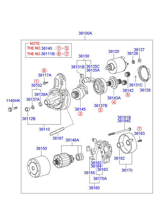 KIA 36100-23160 - Стартер vvparts.bg