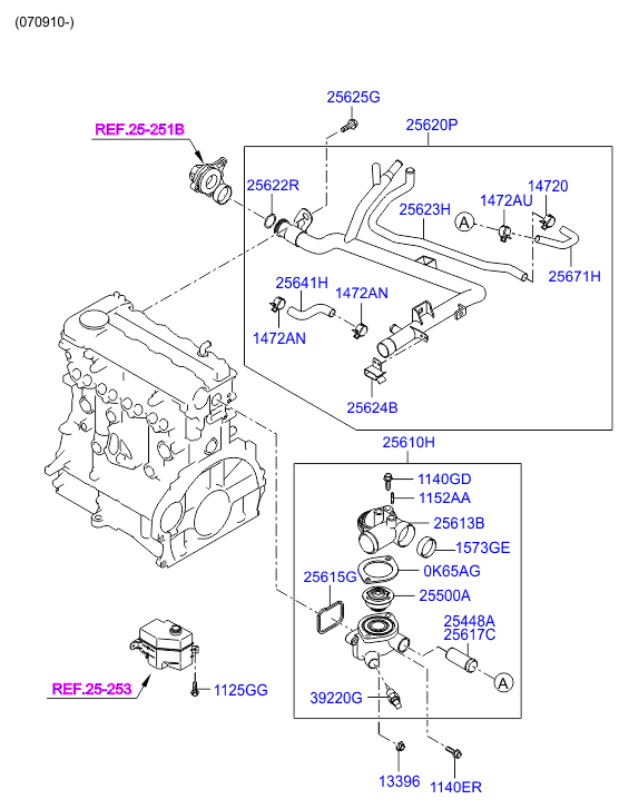 KIA 25500 2A000 - Термостат, охладителна течност vvparts.bg