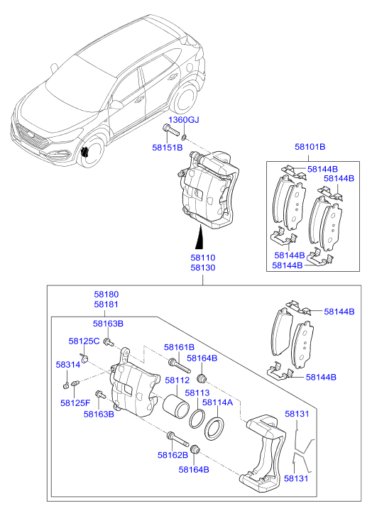 KIA 58110 D7100 - Спирачен апарат vvparts.bg