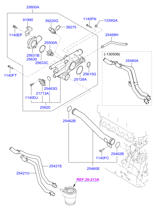 Hyundai 2550026100 - Термостат, охладителна течност vvparts.bg