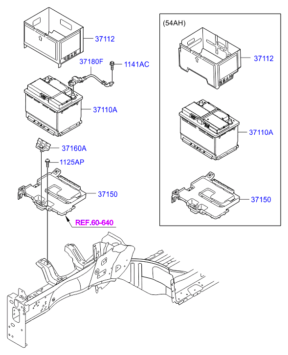 KIA 37110A6100 - Battery assy vvparts.bg