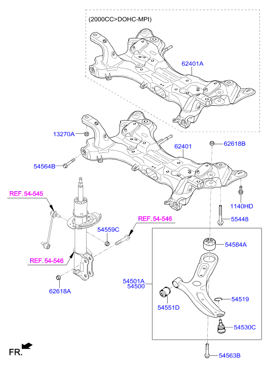 Hyundai 54500-M0000* - Тампон, носач vvparts.bg