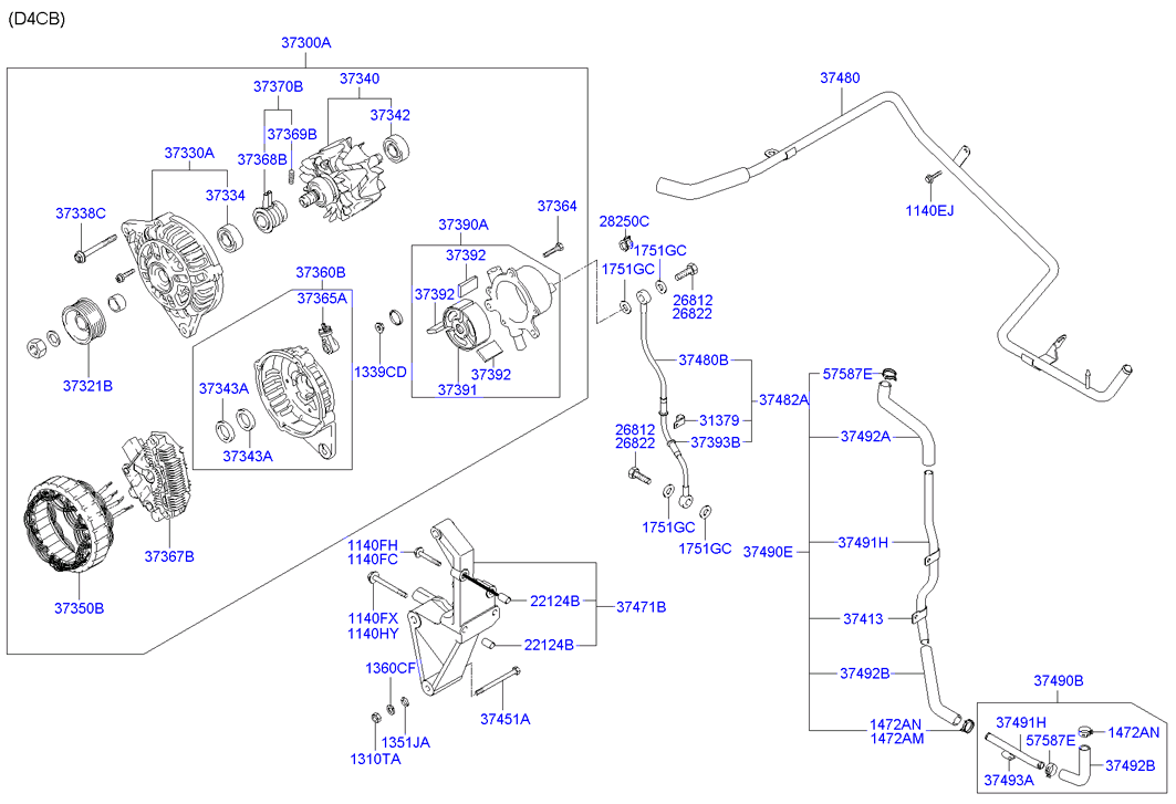 KIA 37300-4A003 - Генератор vvparts.bg