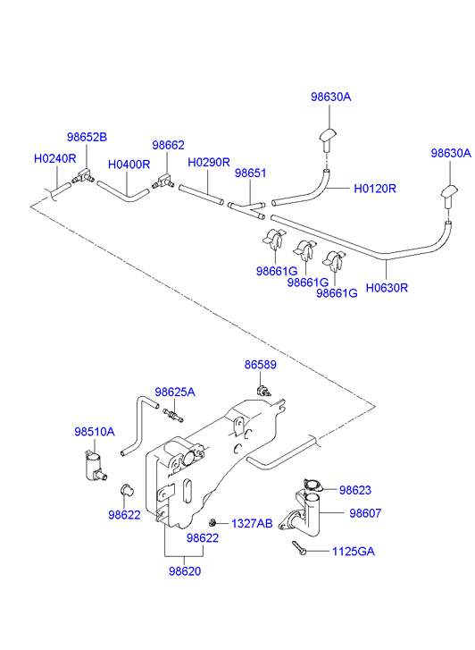 Hyundai 9851034000 - Водна помпа за миещо устр., почистване на стъклата vvparts.bg