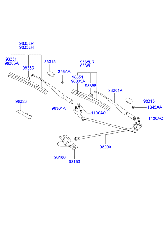 Hyundai 98350-4a500 - Перо на чистачка vvparts.bg