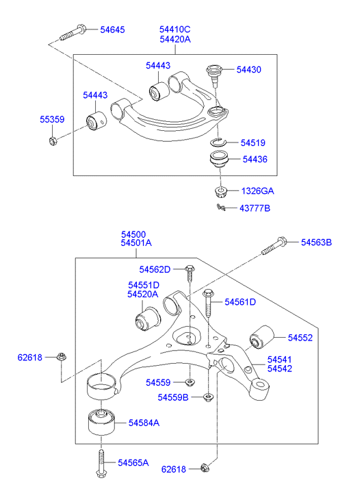 KIA 54552-3K000 - Тампон, носач vvparts.bg