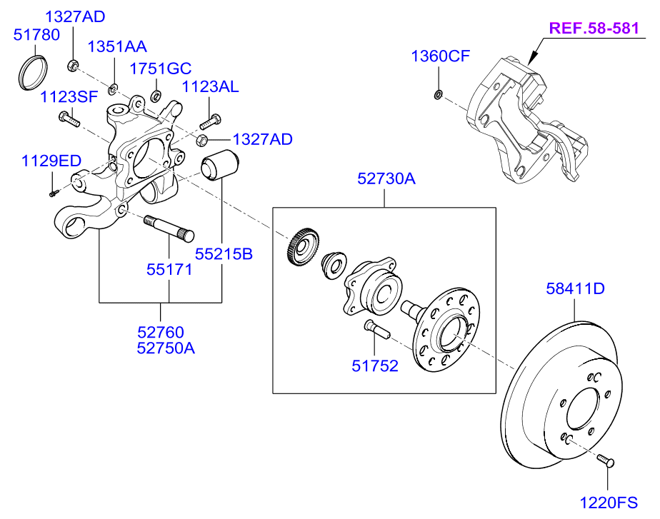 Hyundai 584113K110 - Спирачен диск vvparts.bg