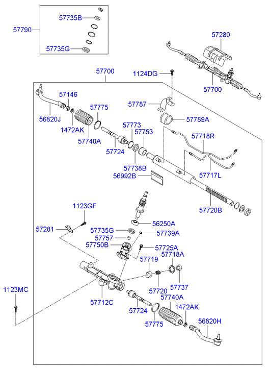 KIA 56820-3K500 - Накрайник на напречна кормилна щанга vvparts.bg