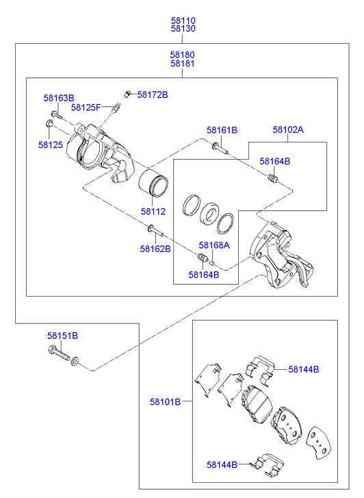 Hyundai 58101-3KA20 - Комплект спирачно феродо, дискови спирачки vvparts.bg