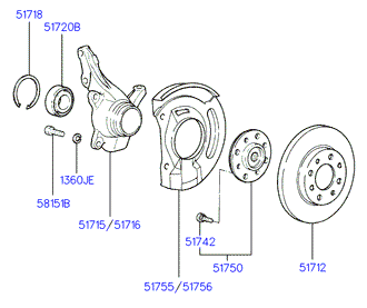 KIA 51720-34000 - Комплект колесен лагер vvparts.bg