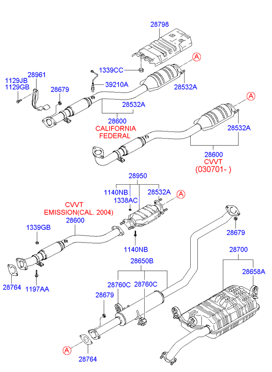 Hyundai 2876436010 - Уплътнение, изпускателни тръби vvparts.bg