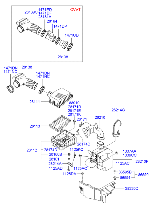 Maserati 281132D000 - Въздушен филтър vvparts.bg