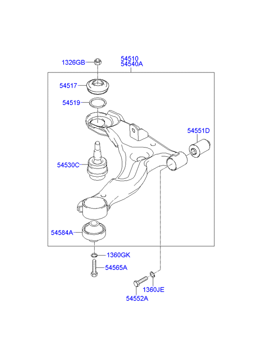 Hyundai 54517-22000 - Ремонтен комплект, шарнир на носач / кормилна щанга vvparts.bg