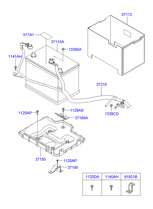 Hyundai 371100N200 - Стартов акумулатор vvparts.bg