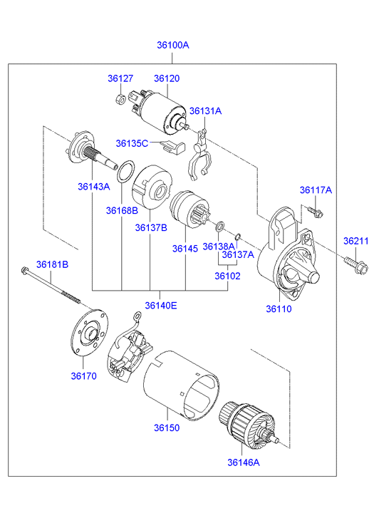 KIA 361002A300 - Стартер vvparts.bg