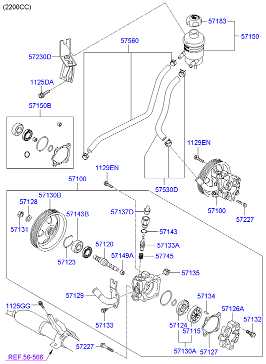 Hyundai 57100-2B000 - Хидравлична помпа, кормилно управление vvparts.bg