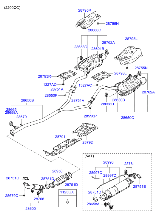 KIA 28751-2B250 - Уплътнение, изпускателни тръби vvparts.bg