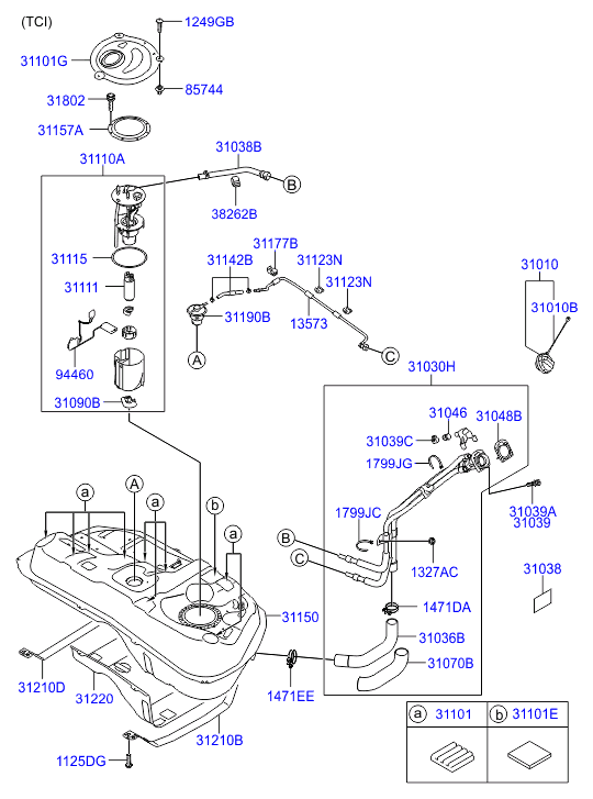 Hyundai 31110 2Y100 - Горивна помпа vvparts.bg