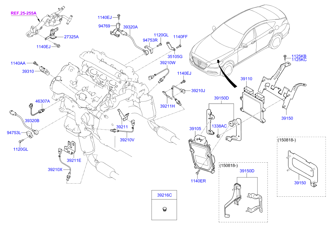 Hyundai 392103C531 - Sensor assy - oxygen, rear (lh) vvparts.bg