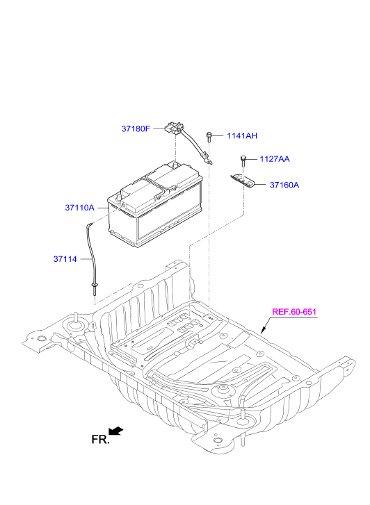 Hyundai 37110B1000 - Стартов акумулатор vvparts.bg