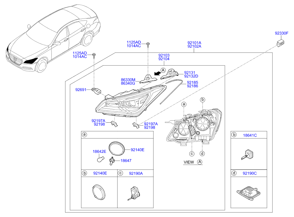 Hyundai 92190B1100 - Управляващ блок, осветителна система vvparts.bg