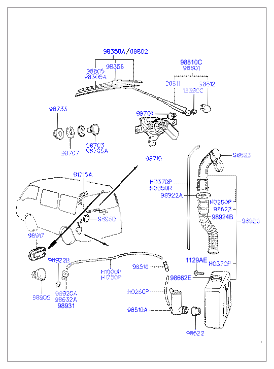 Hyundai 9836002000 - Перо на чистачка vvparts.bg