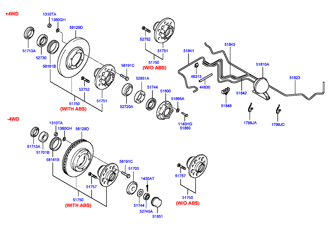 Hyundai 1430004451 - Комплект колесен лагер vvparts.bg