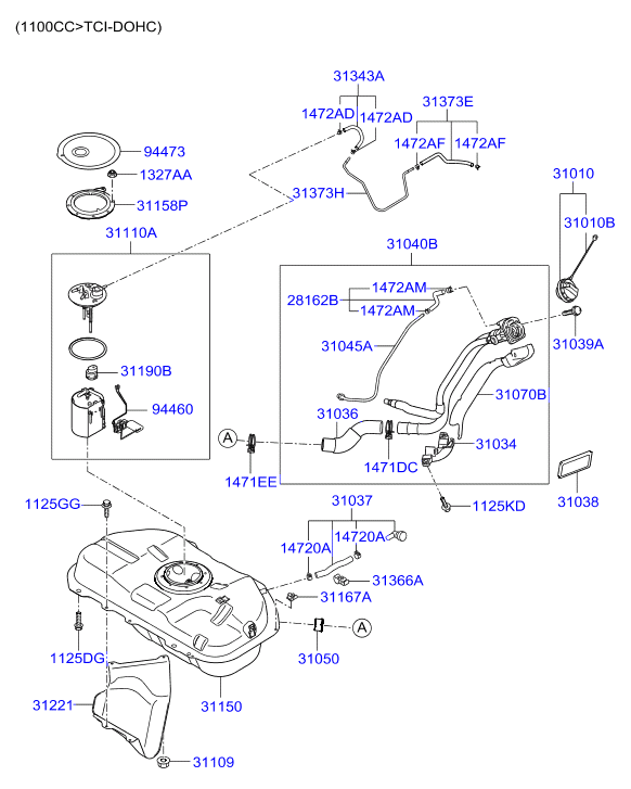 Hyundai 311100X000 - Горивна помпа vvparts.bg