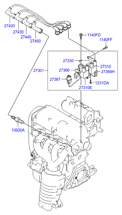 KIA 27310-02620 - Запалителна бобина vvparts.bg