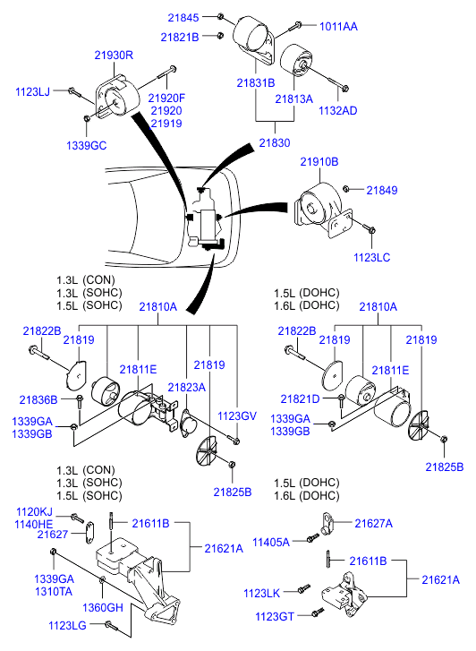 Hyundai 2191025400 - Окачване, двигател vvparts.bg