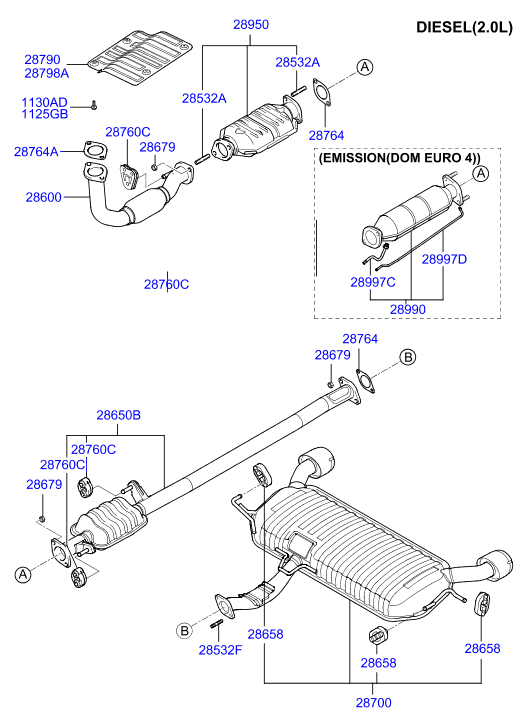 Hyundai 28610-2E100 - Изпускателна тръба vvparts.bg