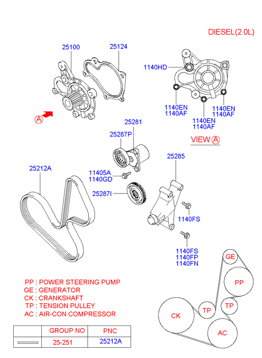 Hyundai 25100-23530 - Водна помпа vvparts.bg