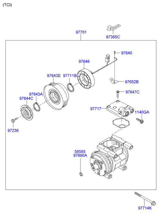 KIA 97701-2D700 - Компресор, климатизация vvparts.bg