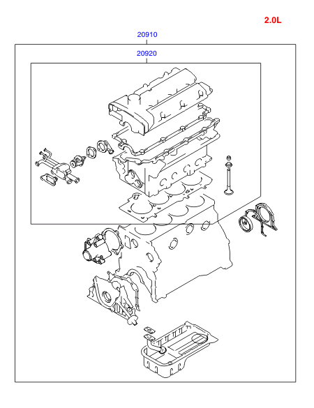 KIA 20920-23F00 - Комплект гарнитури, цилиндрова глава vvparts.bg