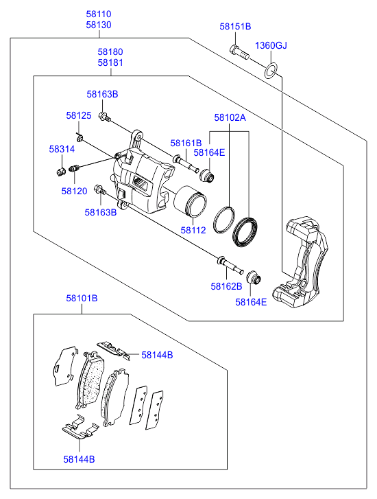 RENAULT 581011GE00 - Комплект спирачно феродо, дискови спирачки vvparts.bg