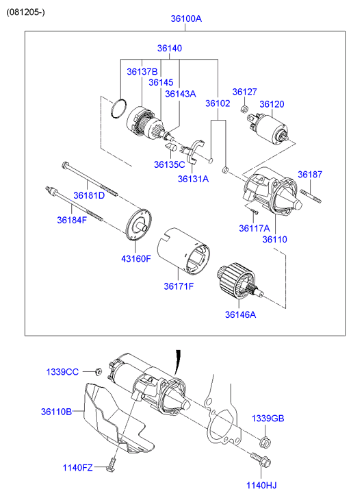 Hyundai 3614532510 - Зъбно колелце, стартер vvparts.bg