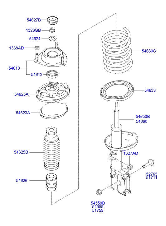 KIA 54626-1C000 - Прахозащитен комплект, амортисьор vvparts.bg