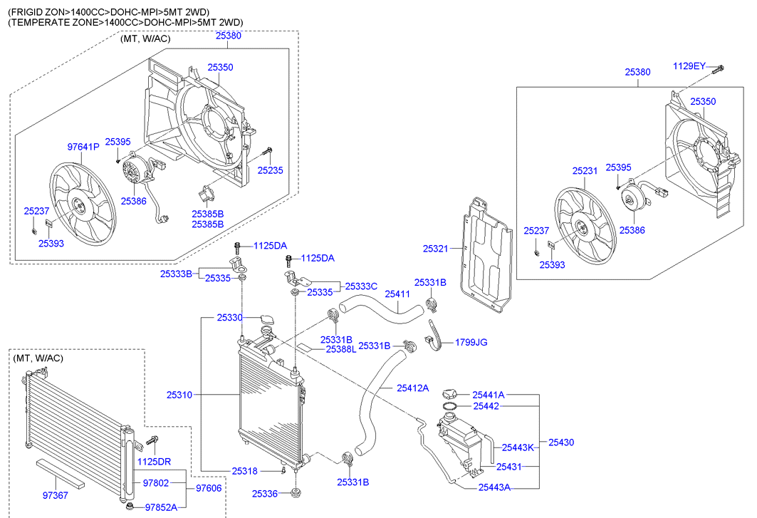 Hyundai 25310-1C100 - Радиатор, охлаждане на двигателя vvparts.bg